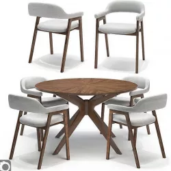 Article SET-Savis chair and Conan table 3D model