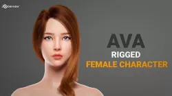 Ava v2 - Female Rigged Character 3D model