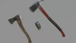 axe battleaxe chopper Low-poly 3D model
