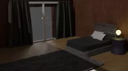 BedRoom with Carpet and Window 3D model