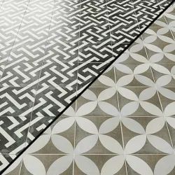 Bella Mori 9x9 Porcelain Tile White Black Encaustic 3D model
