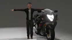 biker man plus bike 3D model
