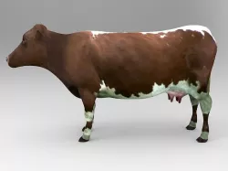 Brown Cow low poly  Low-poly 3D model