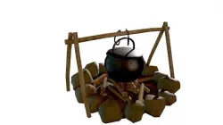 Campfire Pot Game Ready Low-poly 3D model