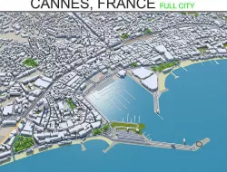 Cannes France 30km Low-poly 3D model