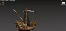 caravel ship Low-poly 3D model