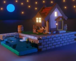 Cartoon house 3D model