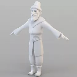 Cartoon Ottoman Old Man 3D model
