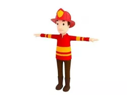 CartoonMan037-Firefighter 3D model