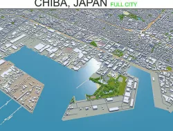 Chiba Japan 40km AI Low-poly 3D model