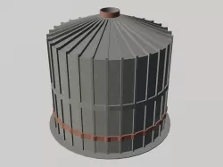 Concrete Tower Silo Low-poly 3D model