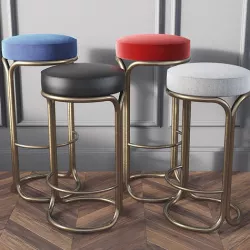 Cora Bar  Counter Stools West Elm  3D model