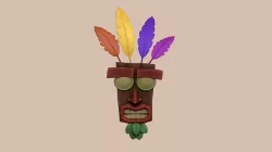 Crash Bandicoot - Aku Aku Mask - CGI and Printable Low-poly 3D model