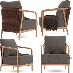 Crono Armchair with throw blanket 3D model