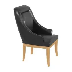 Custom made chair in black leather 3D model