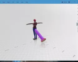 Cute Asian Short Hair Young girl wearing Jeans Taking Dildo Low-poly 3D model