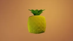 Cute little cube pineapple lowpoly Low-poly 3D model