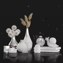 Decorative set with Dandelions 3D model