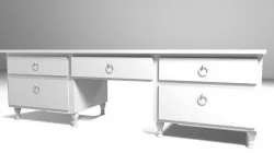 Desk model Low-poly 3D model