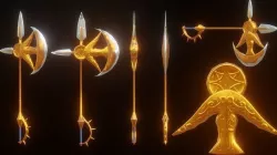 Divine Axe Rhitta Low-poly 3D model