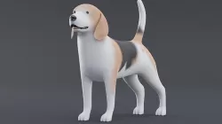 Dog Beagle Low Poly Model Game AR VR Low-poly 3D model
