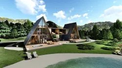 double A frame house Low-poly 3D model