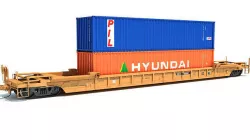 Double Stack Container Railcar 3D model