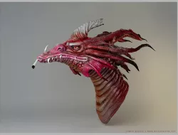 Dragon with a smoke 3D model