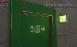  Emergency Fire Exit Door Low-poly 3D model