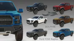 Ford F150 Raptor 2017 Low-poly 3D model