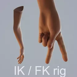FPS dark skin hand 3D model