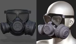 gas mask helmet scifi  Low-poly 3D model