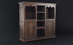 Gothic Bookcase Low-poly 3D model