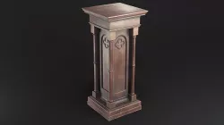 Gothic Statue Pedestal Low-poly 3D model