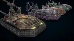 Hovercraft Seal Navy Low-poly 3D model