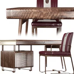 Jonathan Charles Americana Desk and Easy Chair 3D model