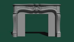 Louis XV style classical fireplace 3D model