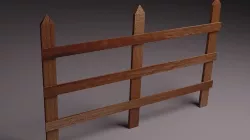 low poly picket fence game ready Low-poly 3D model