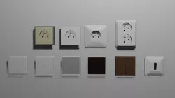 Low poly switches and sockets pack Low-poly 3D model