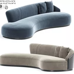 Marseille 2 Sofa in Mohair Curve Sofa 3D model