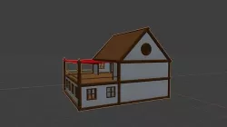 Medieval Low-poly Tavern  Low-poly 3D model