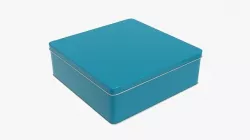Metal tin can rectangular shaped flat 3D model