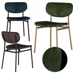 Mid-Century Chair Velvet 3D model Aretstso Deep House 3D model