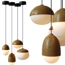 Modern Nodic Wood Acrylic Pendant Lamp Suspension  3D model