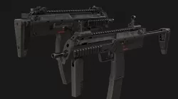 MP7 Submachine gun Low-poly 3D model