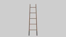 Mycroft Ladder Hanger -wood black painted Low-poly 3D model