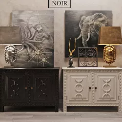 NOIR Athos Buffet Black and White collection 3D model
