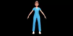 Nurse - Stylized Character Woman - Ha - Blender Cycles And Eevee 3D model