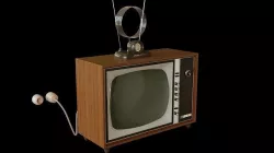 Old TV Set and Antenna 3D model