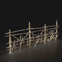 Orc Orcish Barbarian Poacher Palisade Walls Fence NEXT GEN AAA Low-poly 3D model